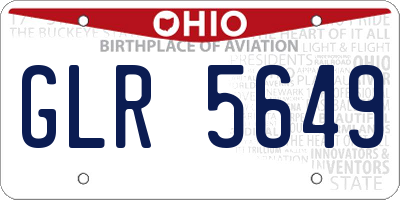 OH license plate GLR5649