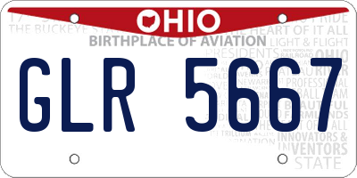 OH license plate GLR5667