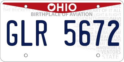 OH license plate GLR5672