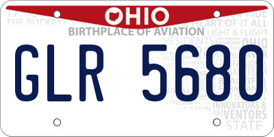 OH license plate GLR5680