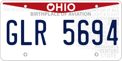 OH license plate GLR5694
