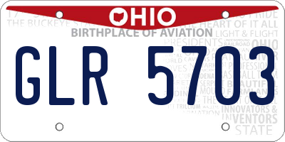 OH license plate GLR5703