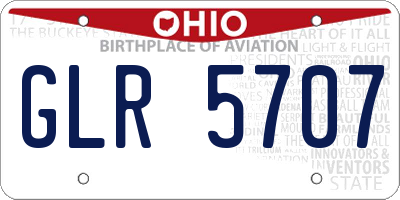 OH license plate GLR5707