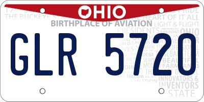 OH license plate GLR5720
