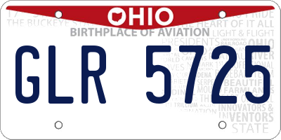OH license plate GLR5725