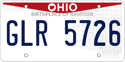 OH license plate GLR5726
