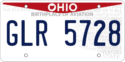 OH license plate GLR5728