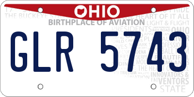 OH license plate GLR5743