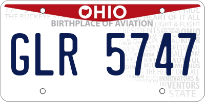 OH license plate GLR5747
