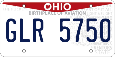 OH license plate GLR5750