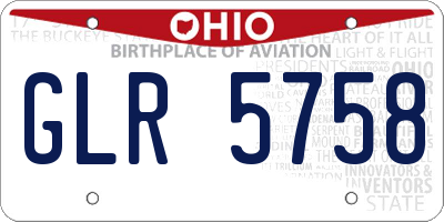OH license plate GLR5758