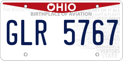 OH license plate GLR5767