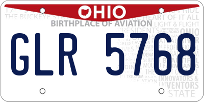 OH license plate GLR5768