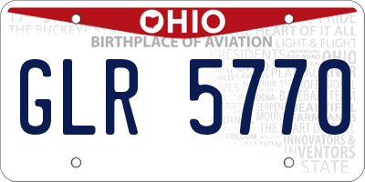 OH license plate GLR5770