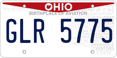 OH license plate GLR5775