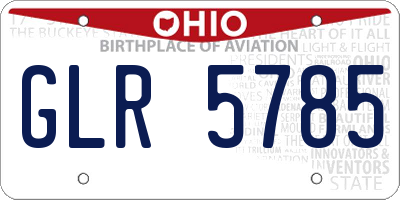 OH license plate GLR5785