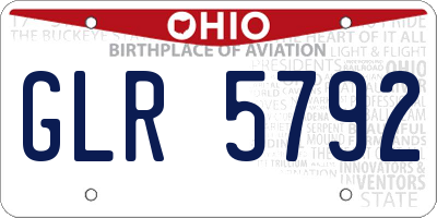 OH license plate GLR5792