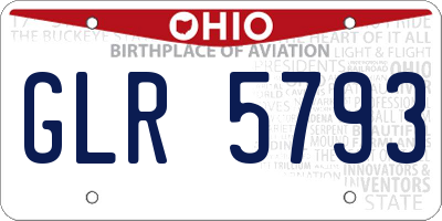 OH license plate GLR5793