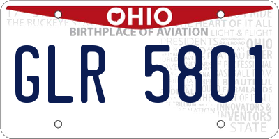 OH license plate GLR5801