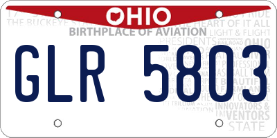 OH license plate GLR5803