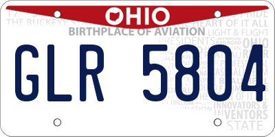 OH license plate GLR5804