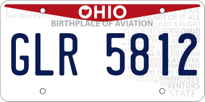 OH license plate GLR5812