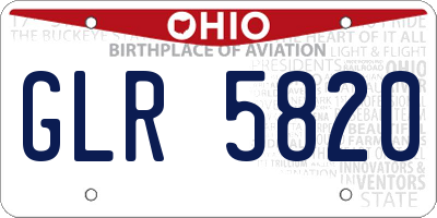 OH license plate GLR5820