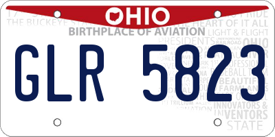 OH license plate GLR5823