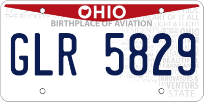 OH license plate GLR5829