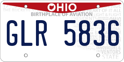 OH license plate GLR5836