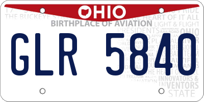 OH license plate GLR5840