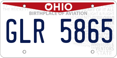 OH license plate GLR5865