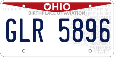OH license plate GLR5896
