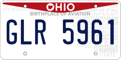 OH license plate GLR5961