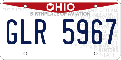 OH license plate GLR5967