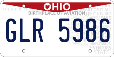 OH license plate GLR5986