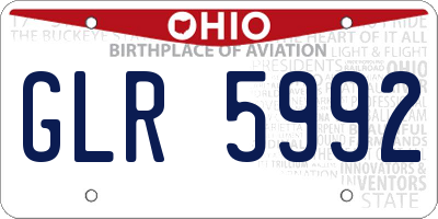 OH license plate GLR5992