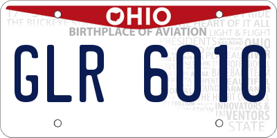 OH license plate GLR6010
