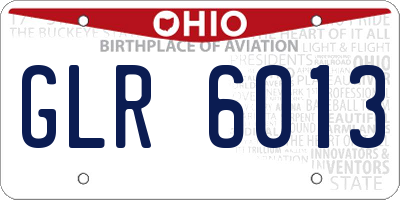 OH license plate GLR6013