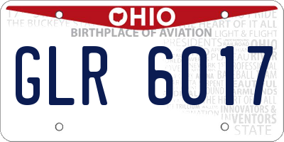 OH license plate GLR6017