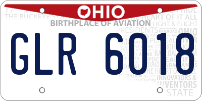OH license plate GLR6018
