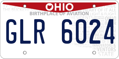 OH license plate GLR6024