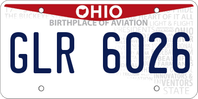 OH license plate GLR6026