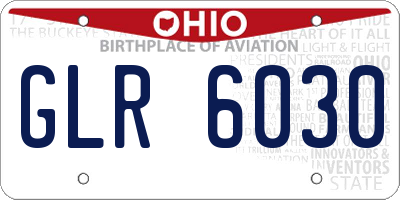 OH license plate GLR6030
