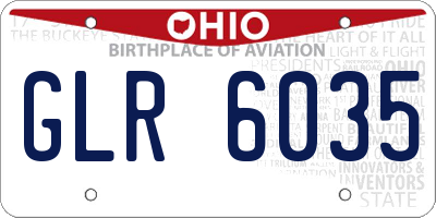OH license plate GLR6035