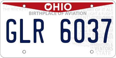 OH license plate GLR6037