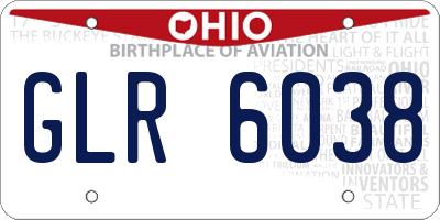 OH license plate GLR6038