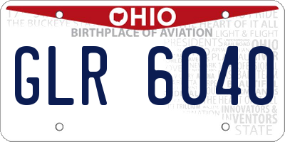 OH license plate GLR6040