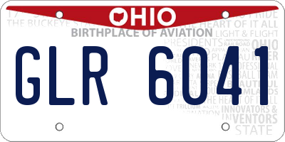 OH license plate GLR6041