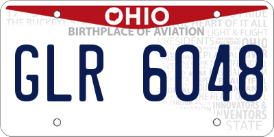 OH license plate GLR6048